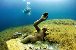 Mermaid in the mountain lake by Michael Baukloh 